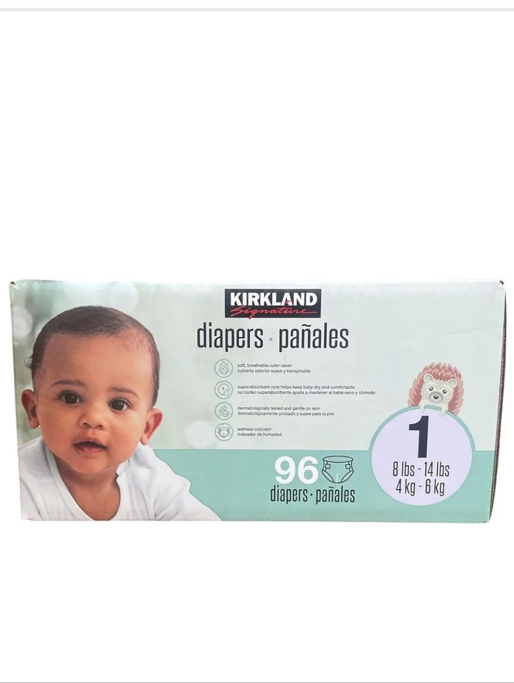NWT Kirkland Signature Diapers-Size 1 White 96 Ct   8-14lbs
